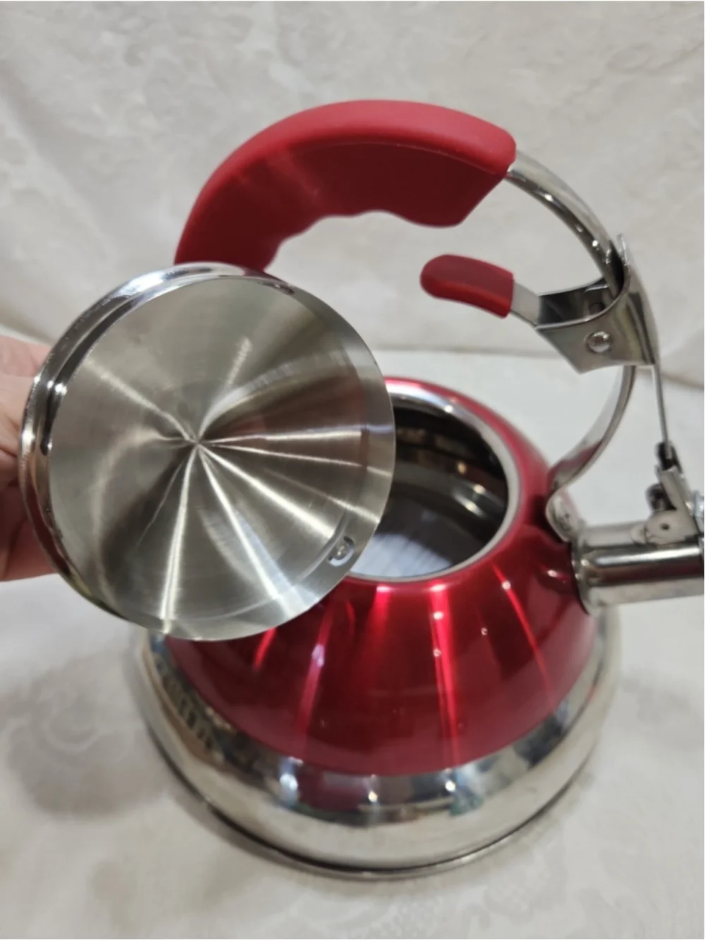 Vintage Whistling Tea Pot #T304 Stainless Steel 2.7qt,works On All Cooktops